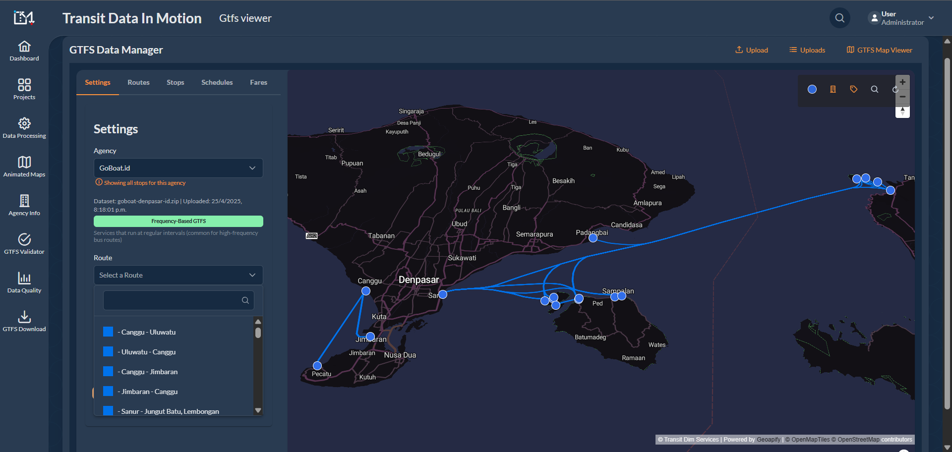 GTFS Integration for Google Maps