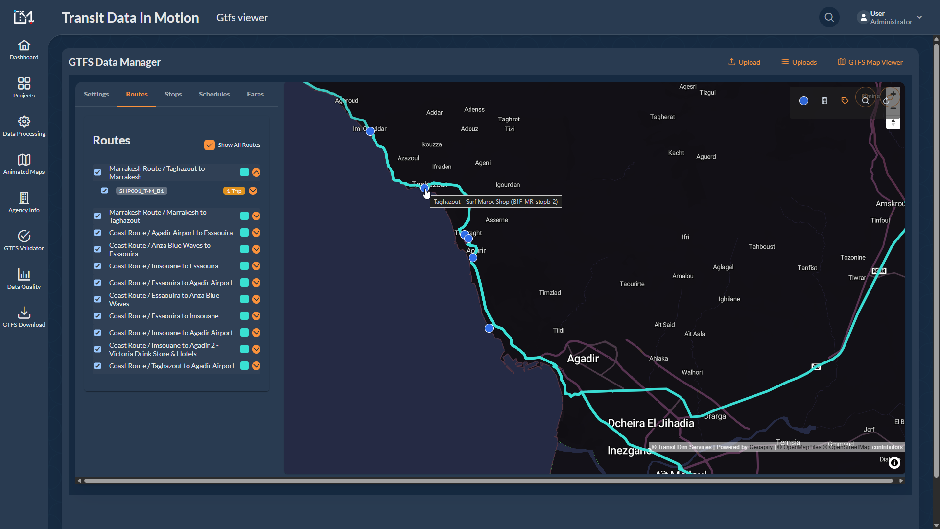 Customizable Transit Operations Tools