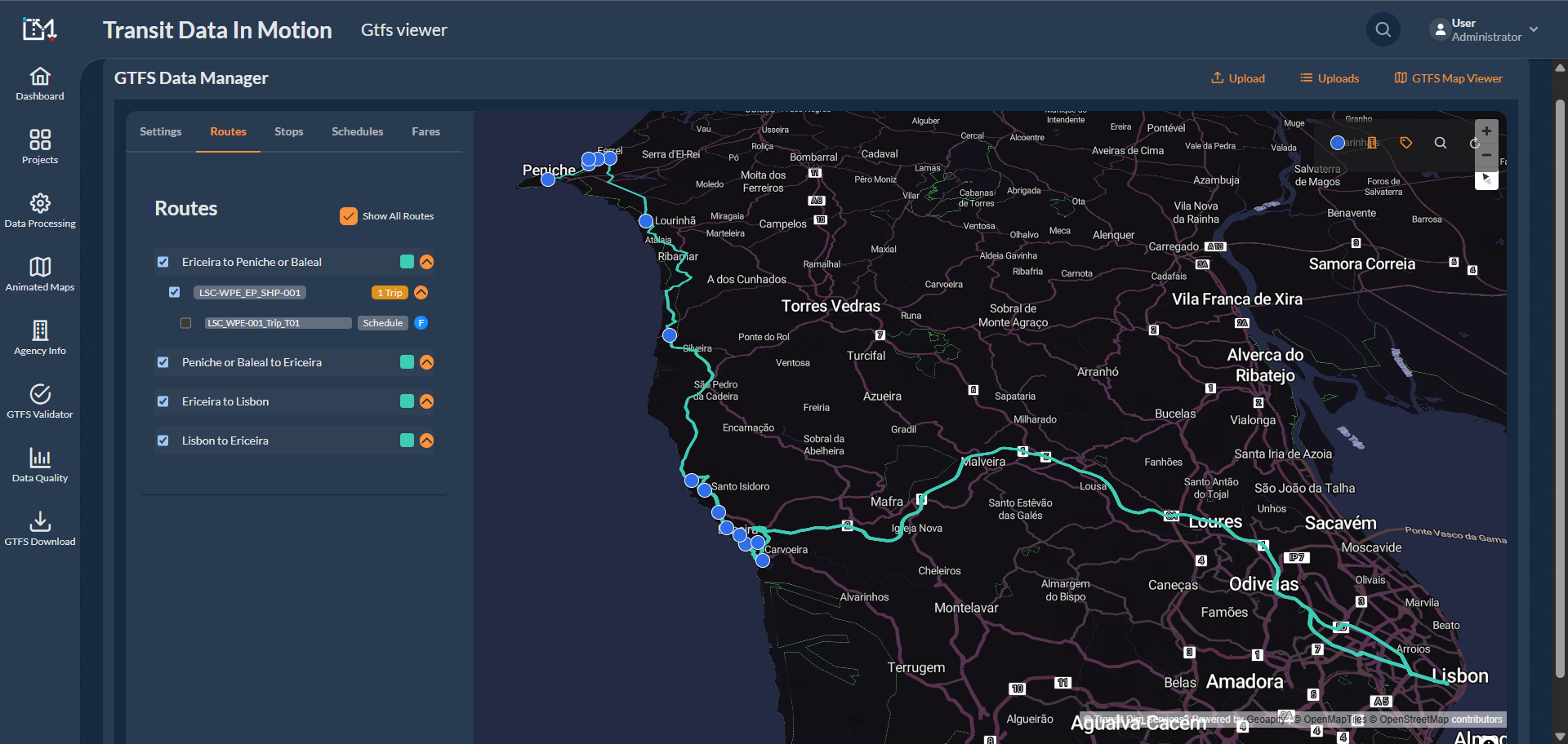 Web-Based Transit Management System