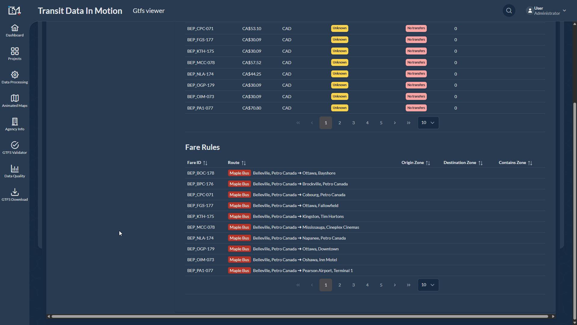 Maple Bus ticketing system